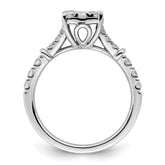 14k White Gold 1 carat Lab Grown Diamond VS/SI+ G+ Complete Cluster Engagement Ring